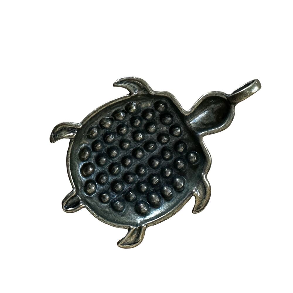Vintage Rhinestone Turtle Pendant - Picture 4 of 5